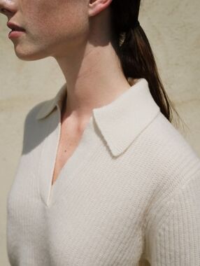 Uniqlo Premium Lambswool Long Sleeve Polo Sweater